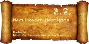 Martinovich Henrietta névjegykártya